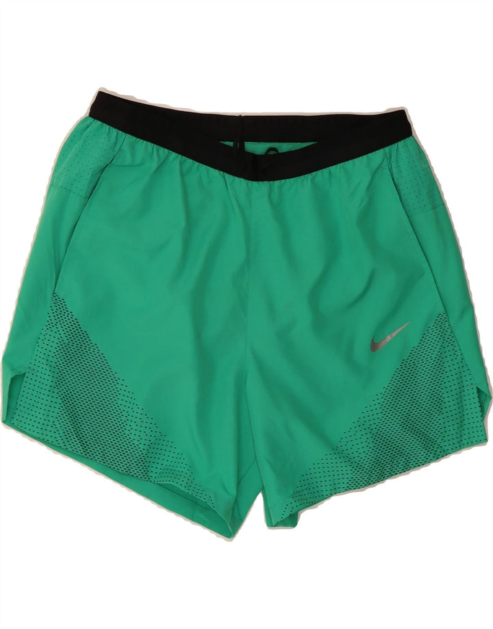 NIKE Womens Dri Fit Sport Shorts UK 14 Medium Green Polyester Vintage Nike and Second-Hand Nike from Messina Hembry 