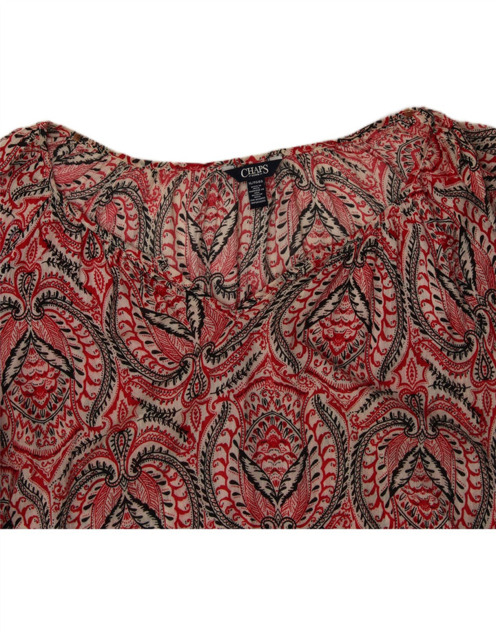 CHAPS Womens 3/4 Sleeve Blouse Top UK 18 XL Red Paisley Vintage Chaps and Second-Hand Chaps from Messina Hembry 