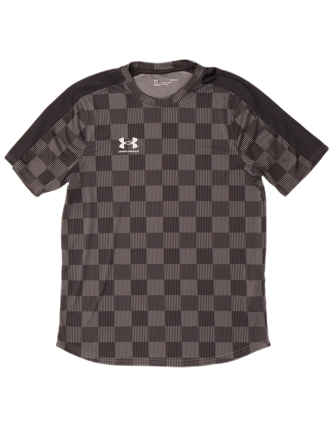 Under Armour Herre T-Shirt Top Stor Grå Gingham Polyester