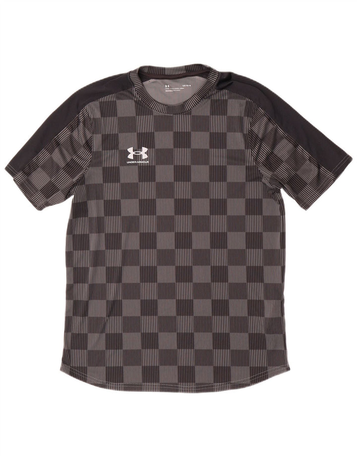 Under Armour Herre T-Shirt Top Stor Grå Gingham Polyester
