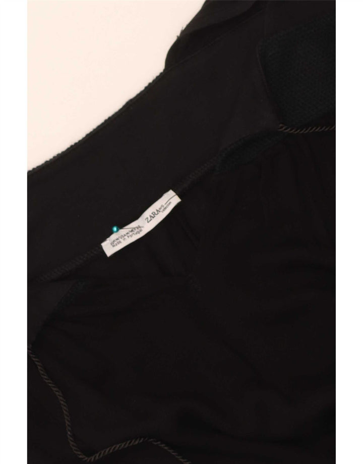 Zara Dame Ærmeløs Tunika Top UK 12 Medium Sort