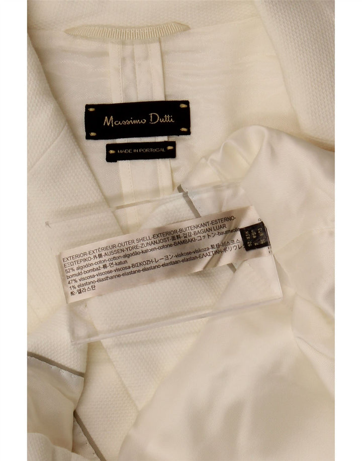 MASSIMO DUTTI Womens 2 Button Blazer Jacket EU 36 XS White Cotton
