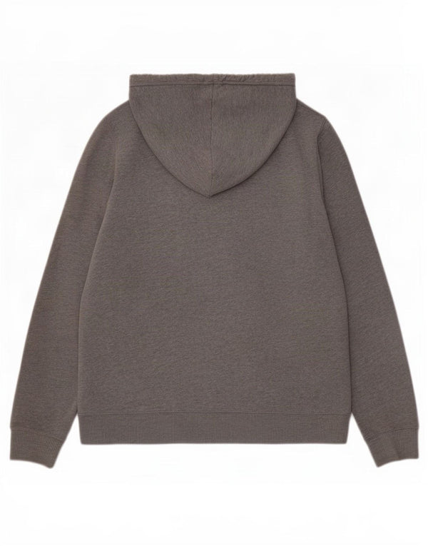 Hollister Womens Graphic Hoodie Jumper UK 14 Medium Grey Flecked Cotton