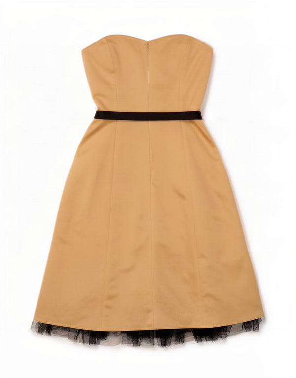 Principper Dame stropløs kjole UK 14 Large Gold Colourblock Polyester