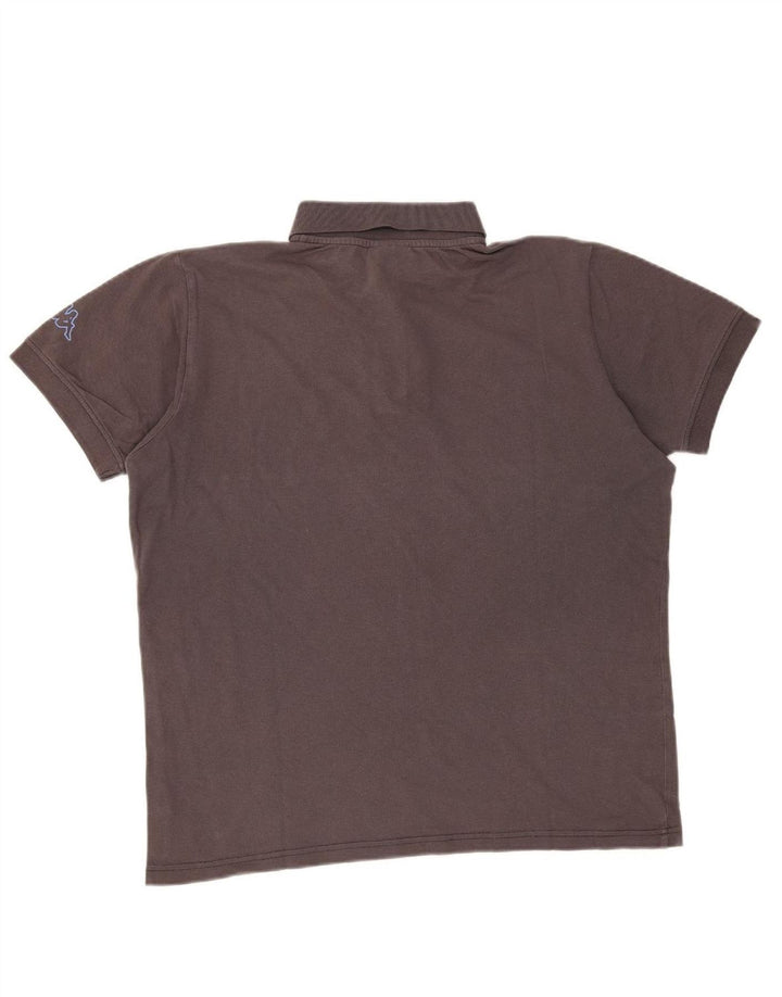 KAPPA Mens Polo Shirt Large Grey Cotton