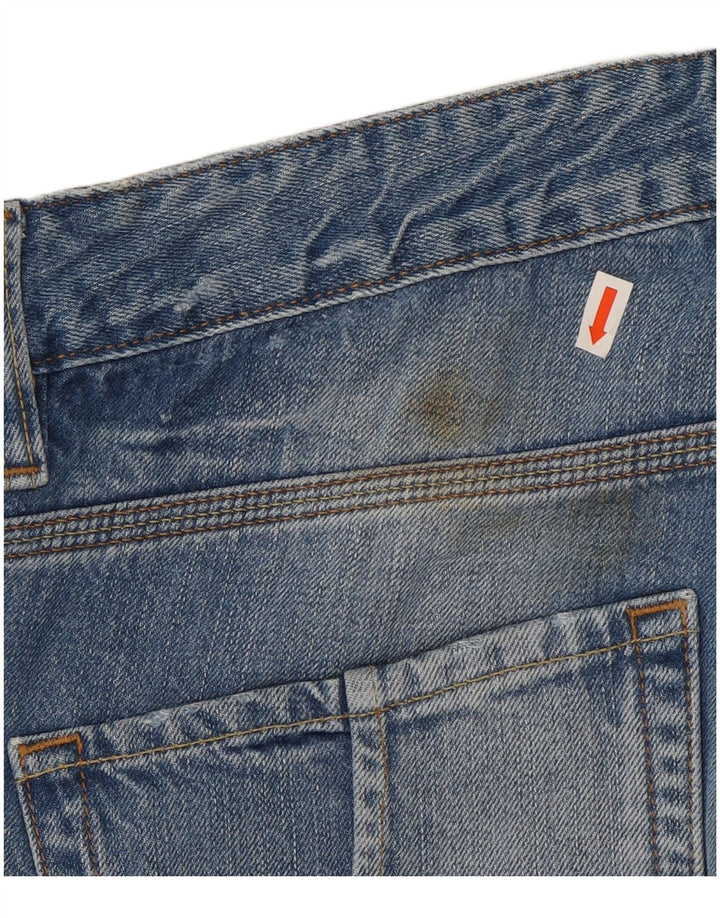 Guess Herre Distressed Straight Jeans W31 L34 Blå Bomuld