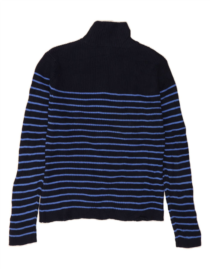 TOMMY HILFIGER Womens Roll Neck Jumper Sweater UK 14 Medium Navy Blue Vintage Tommy Hilfiger and Second-Hand Tommy Hilfiger from Messina Hembry 