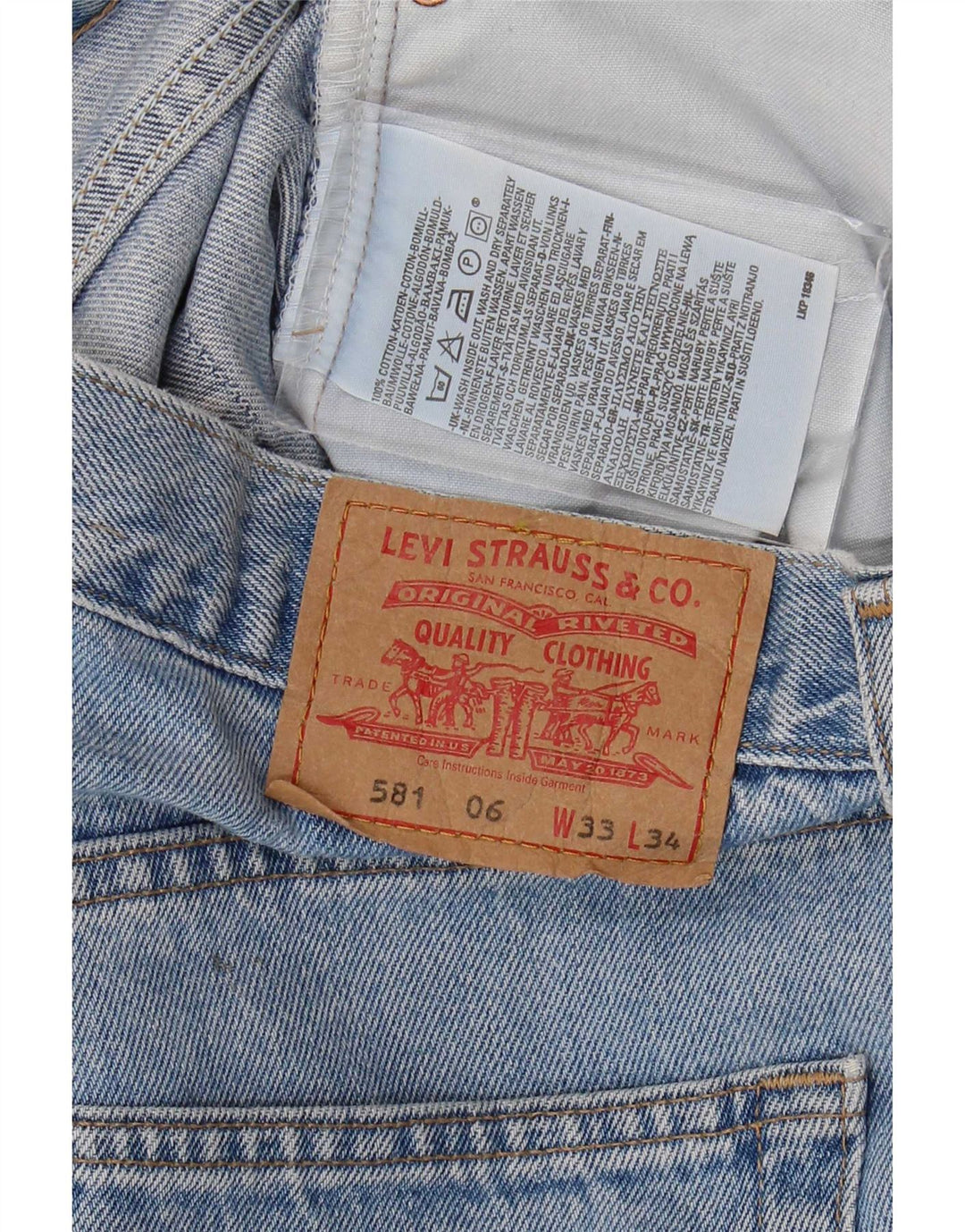 Levi's Herre 581 Straight Jeans W33 L34 Blå Bomuld