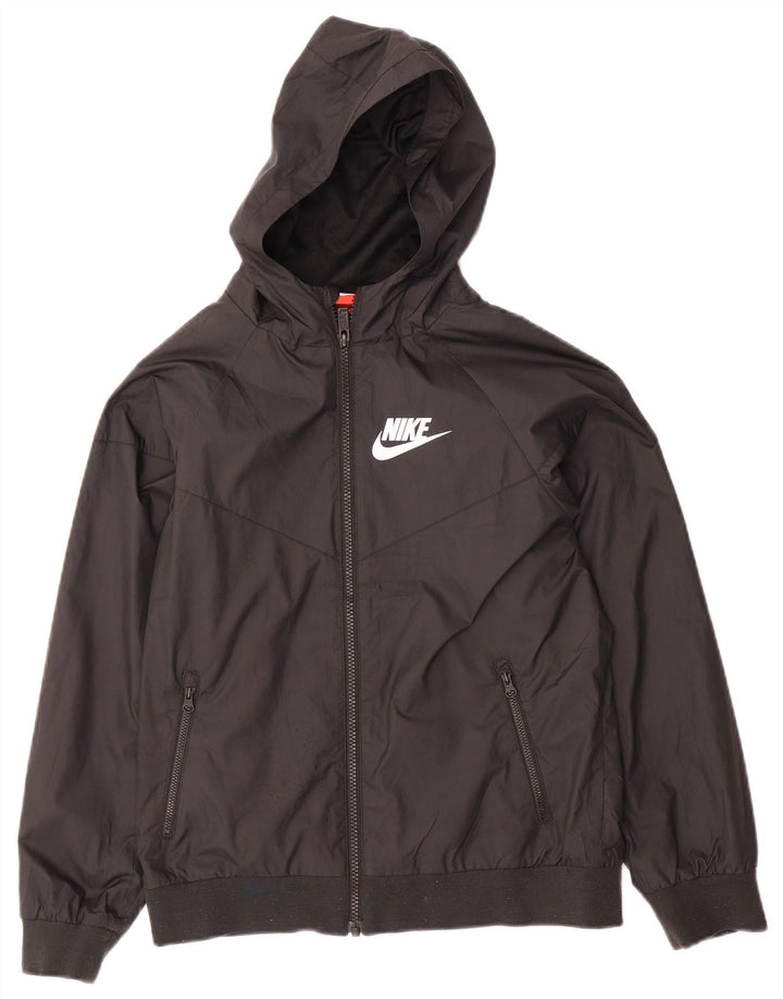 Nike Regnjakke med hætte til kvinder UK 12 Medium Sort Polyester
