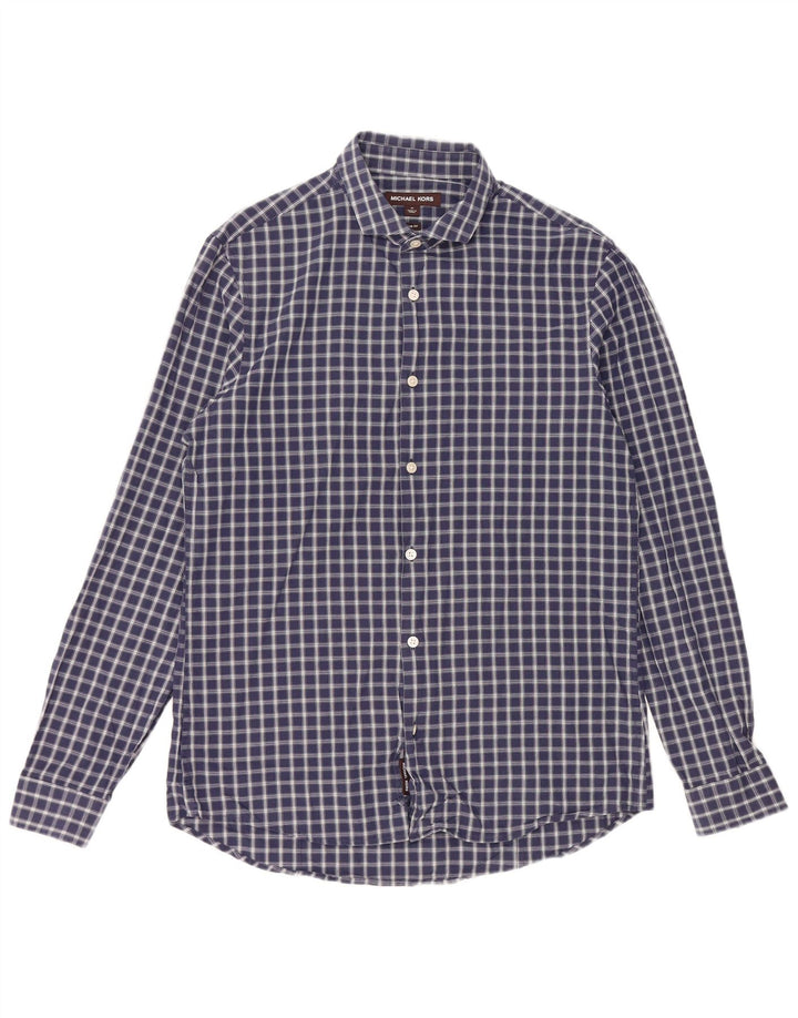 MICHAEL KORS Herre Slim Fit skjorte Medium marineblå ternet