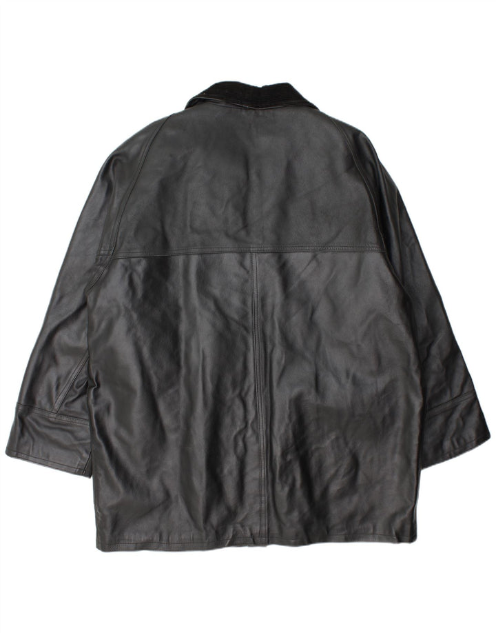 La Griffe Dame Læderfrakke IT 54 3XL Sort Læder