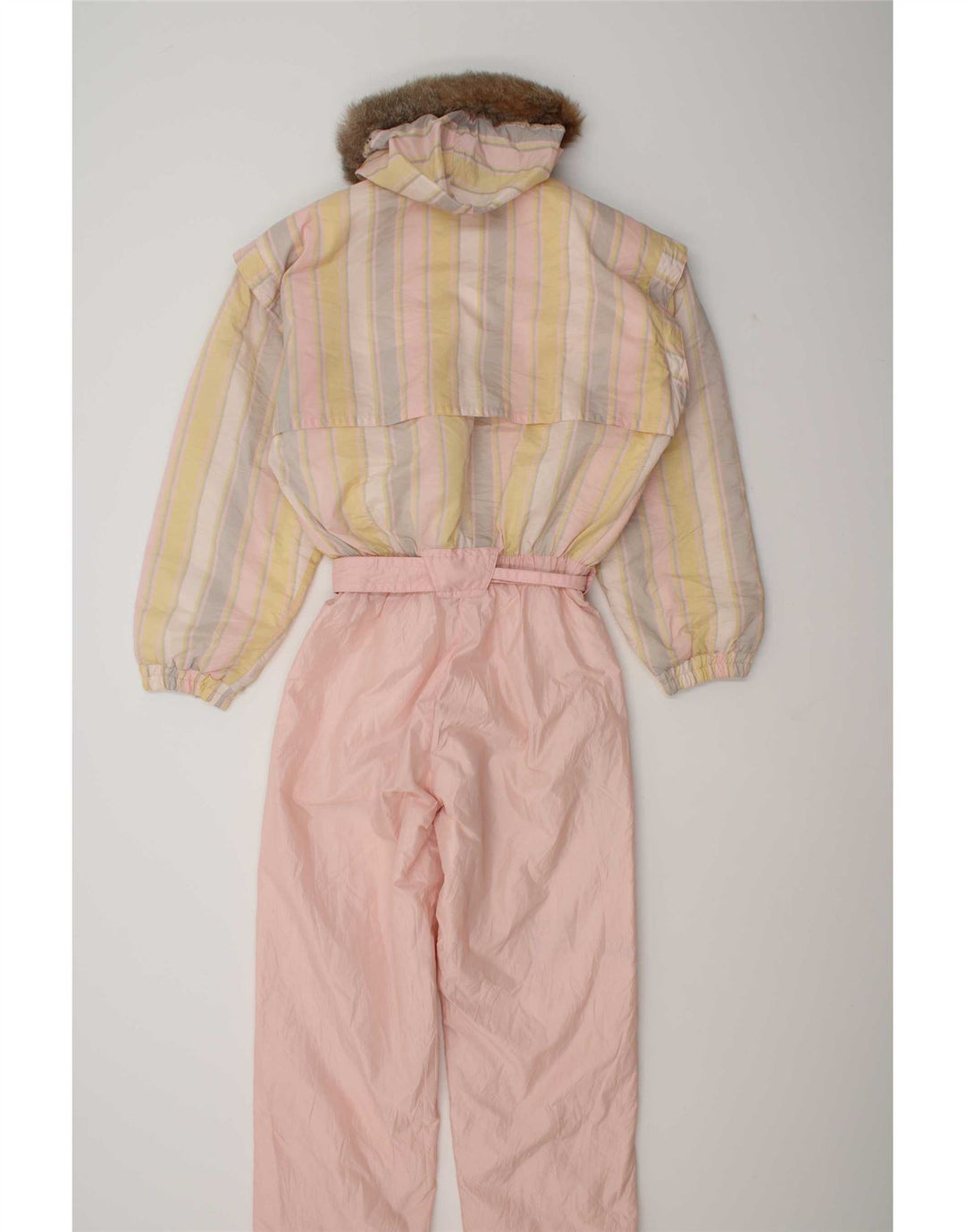 Colmar Dame Hætte Ski Jumpsuit IT 42 Lille Pink Stribet Polyamid