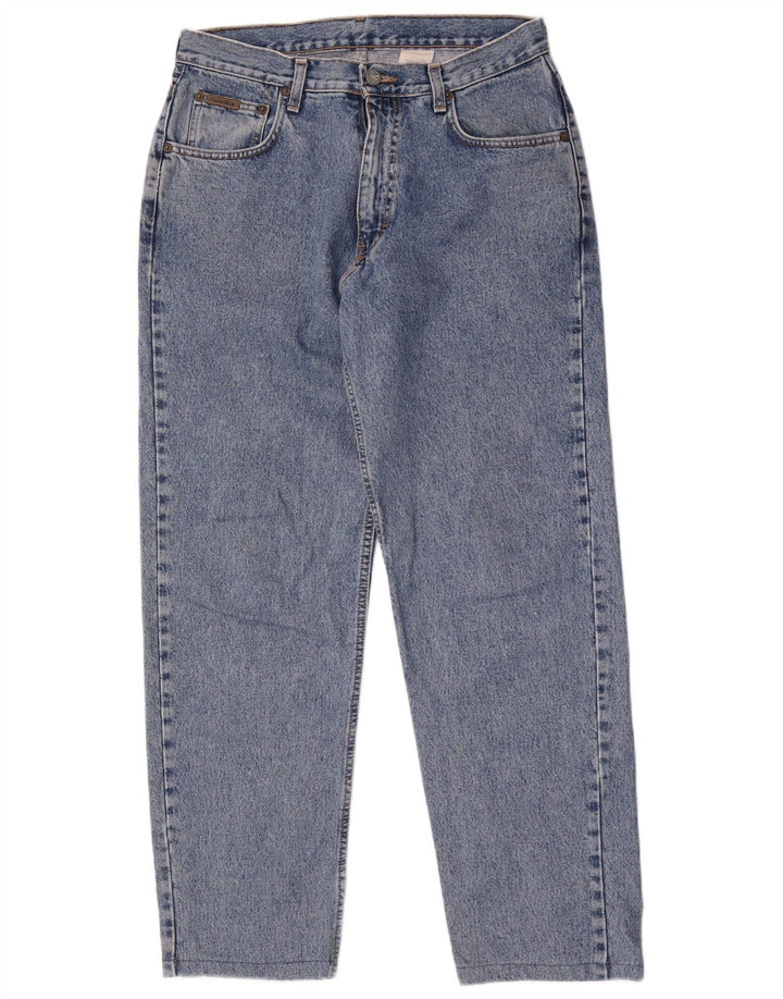 Calvin Klein Herre tilspidsede jeans W30 L30 Blå Bomuld