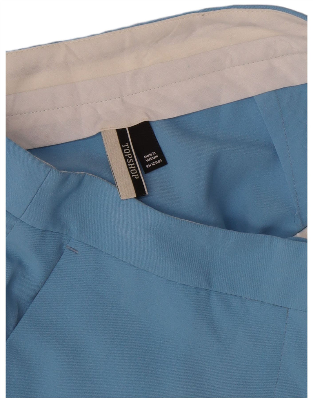 Topshop Dame Bootcut Cropped Trousers UK 8 Small W26 L24 Blue Polyester