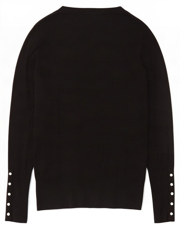 Zara Dame Cardigan Sweater UK 16 Large Black Rayon