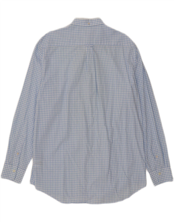 Gant Herre Regular Fit Skjorte Størrelse 45/46 18 2XL Blå Gingham Bomuld