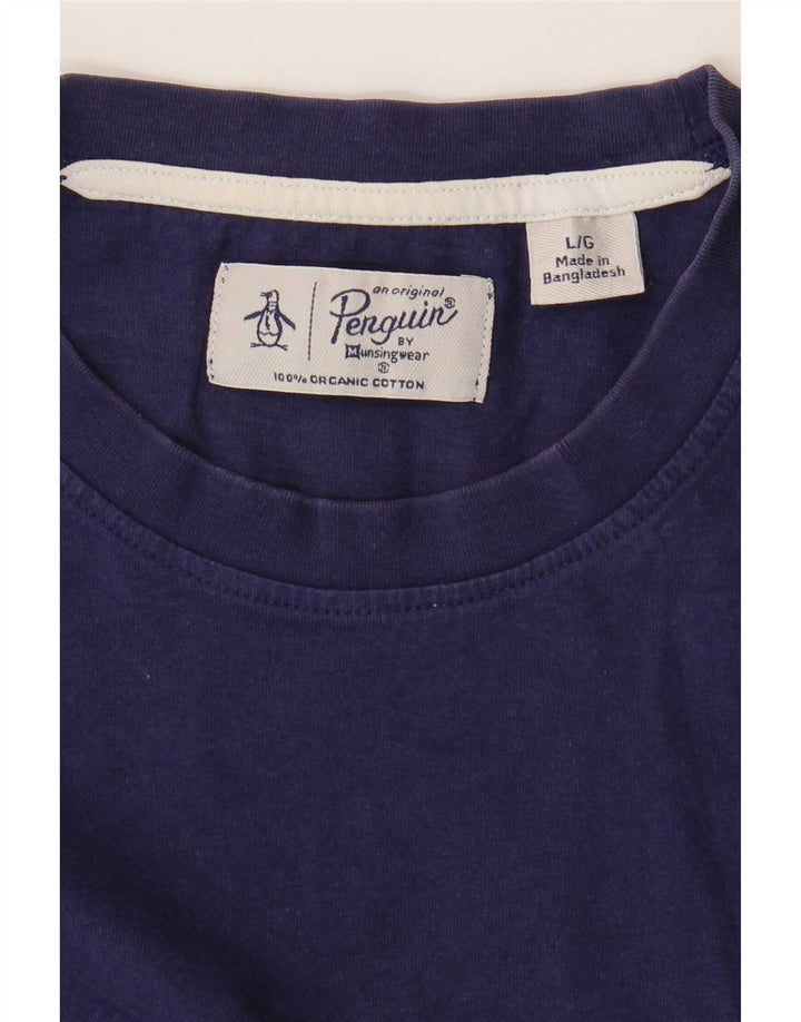 Penguin Herre T-Shirt Top Stor Marineblå Bomuld