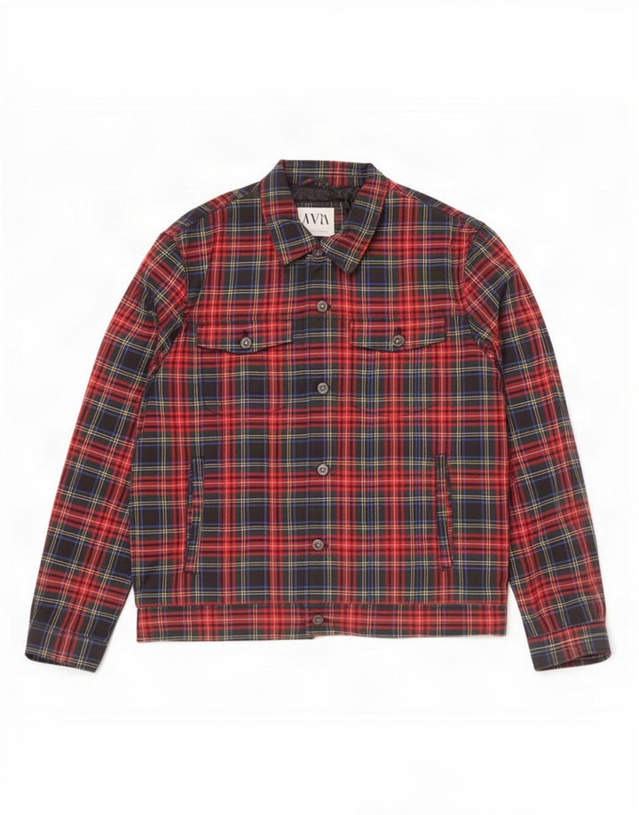 Zara Bomber Jacket UK 40 Stor flerfarvet Plaid Polyester