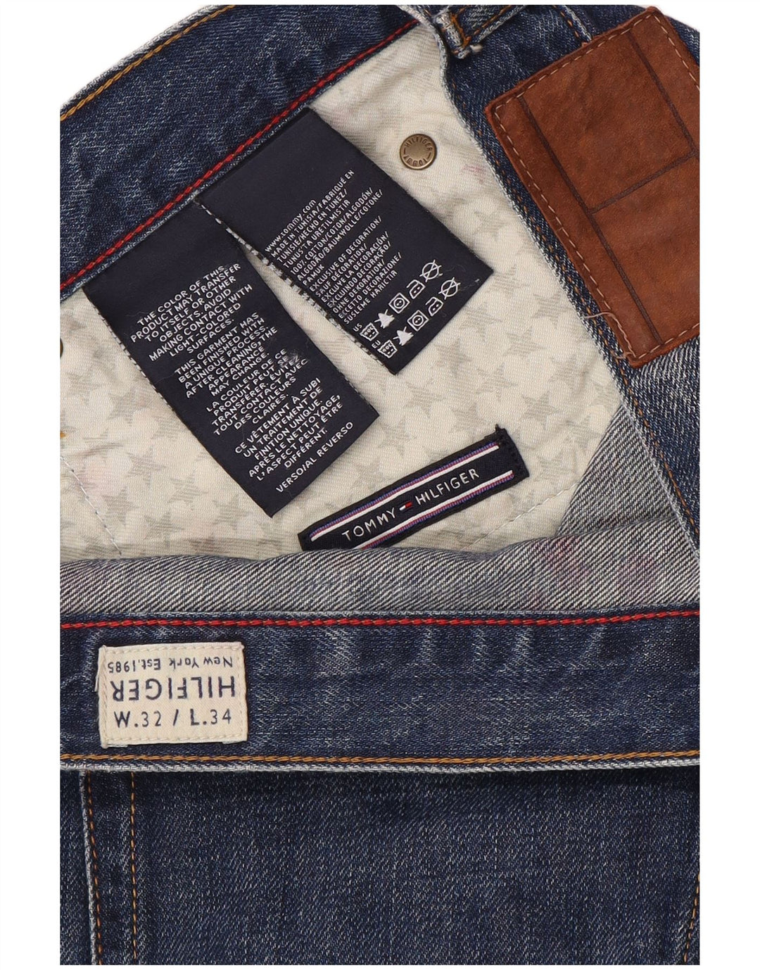Tommy Hilfiger Straight Jeans til mænd W32 L34 Blå Bomuld