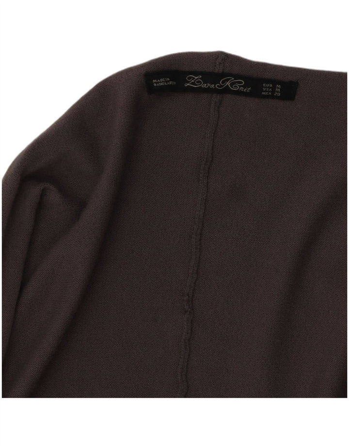 Zara Womens Open Cardigan Sweater UK 14 Medium Grey