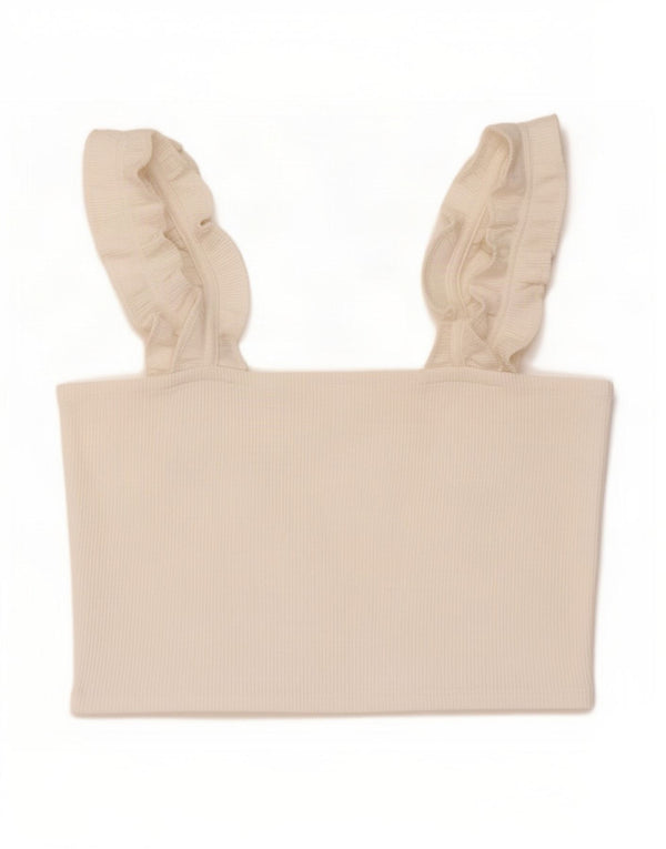 Zara Womens Crop Top UK 14 Large White