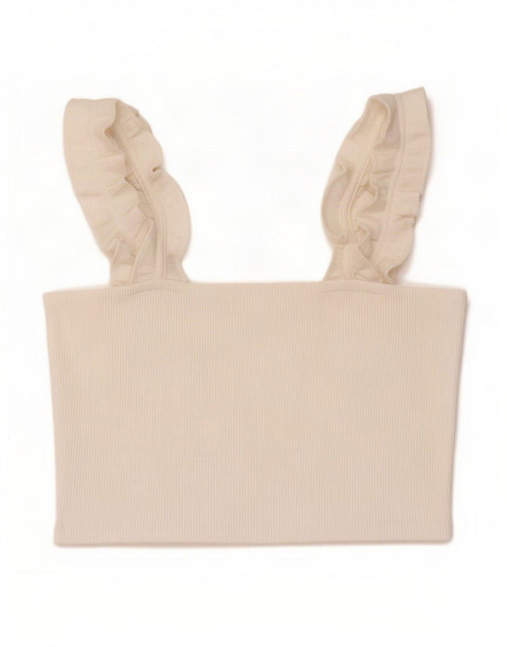 Zara Womens Crop Top UK 14 Large White