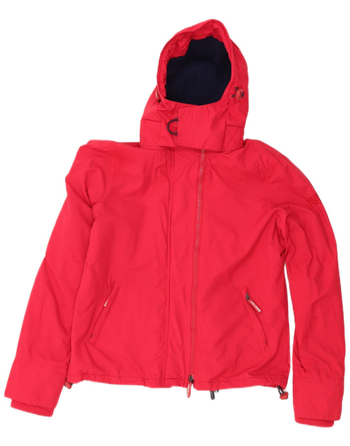 Superdry vindjakke til kvinder med hætte vindjakke UK 16 Large Red