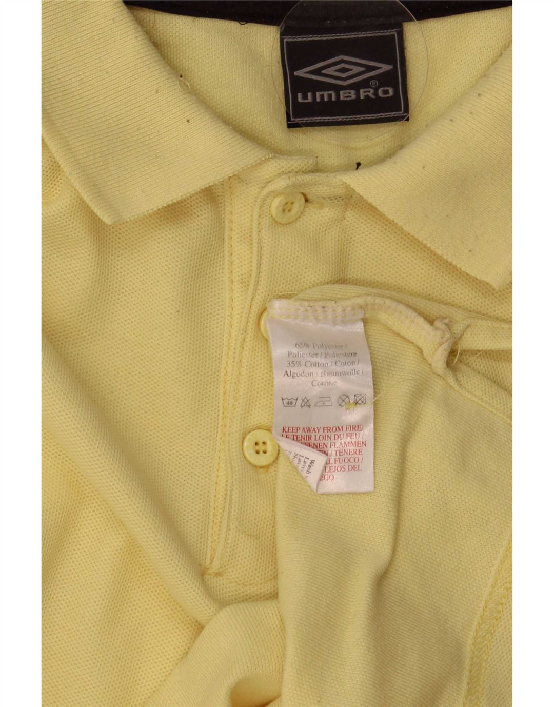Umbro Herre Polo Shirt XL Gul Polyester