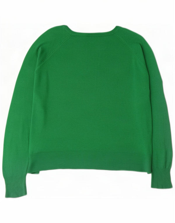 Zara Dame Boat Neck Jumper Sweater UK 14 Medium Green Viscose