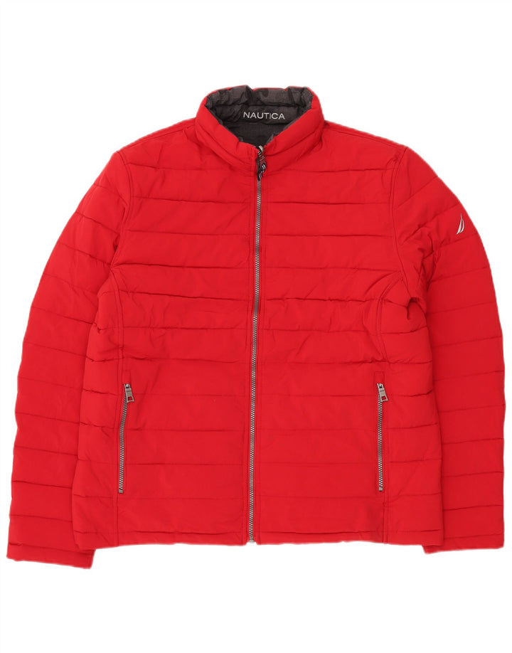 NAUTICA Herre vendbar polstret jakke UK 40 Stor sort Camouflage