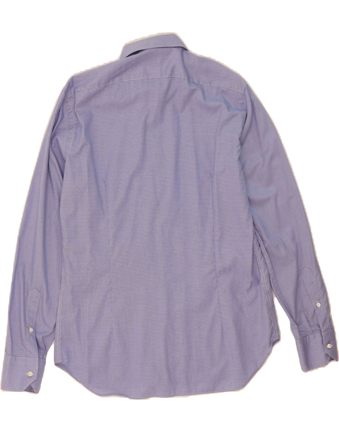 MASSIMO DUTTI Mens Shirt EU 40 Medium Blue Check Cotton Vintage Massimo Dutti and Second-Hand Massimo Dutti from Messina Hembry 