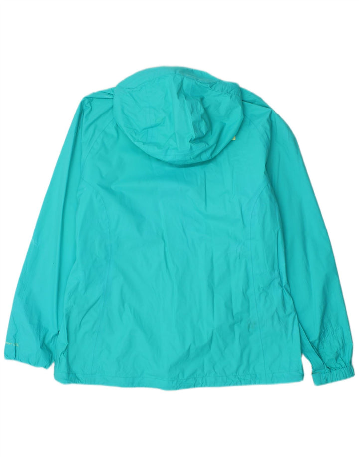 THE NORTH FACE Womens Hooded Rain Jacket UK 16 Large Turquoise Polyester