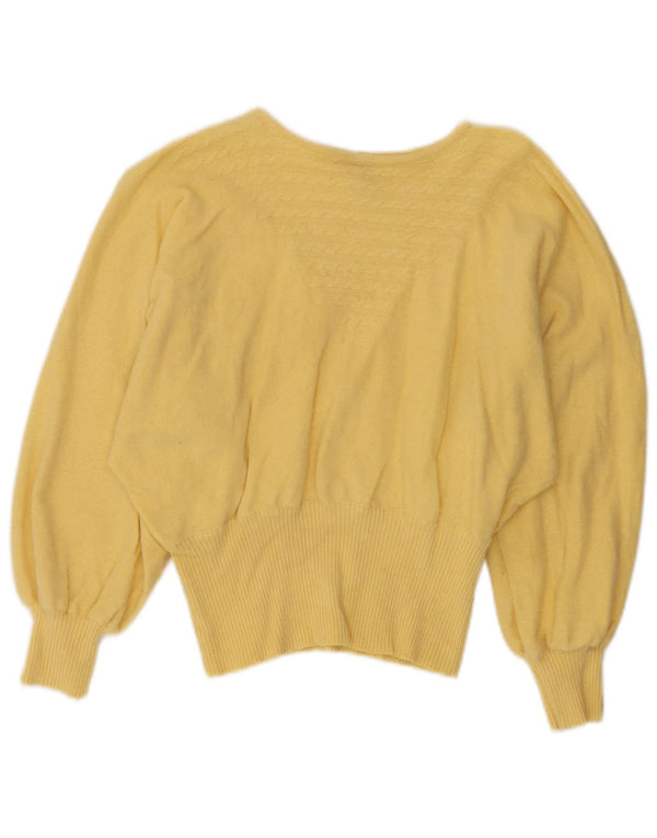 Andre Maurice Dame Batwing Boat Neck Jumper Sweater UK 14 Medium Yellow