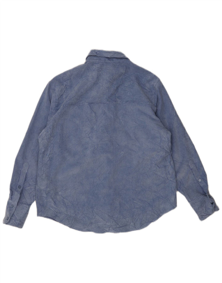 Zara Fleeceskjorte til kvinder UK 14 Medium Blue Tie Dye Polyester