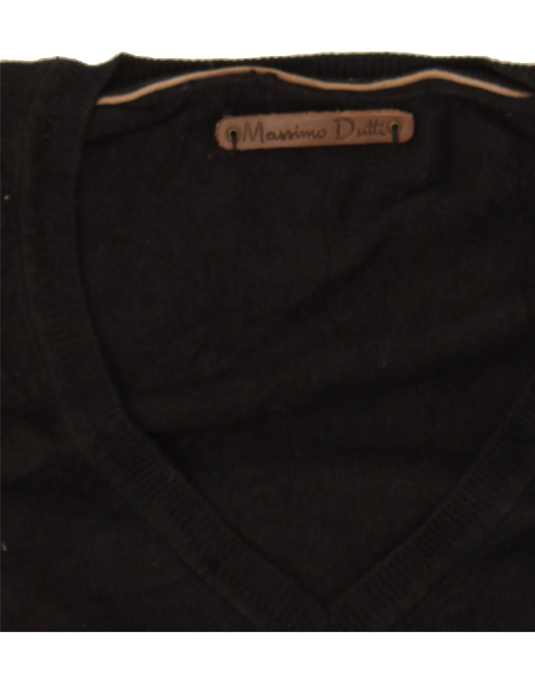 MASSIMO DUTTI Mens V-Neck Jumper Sweater Large Black Classic Vintage Massimo Dutti and Second-Hand Massimo Dutti from Messina Hembry 