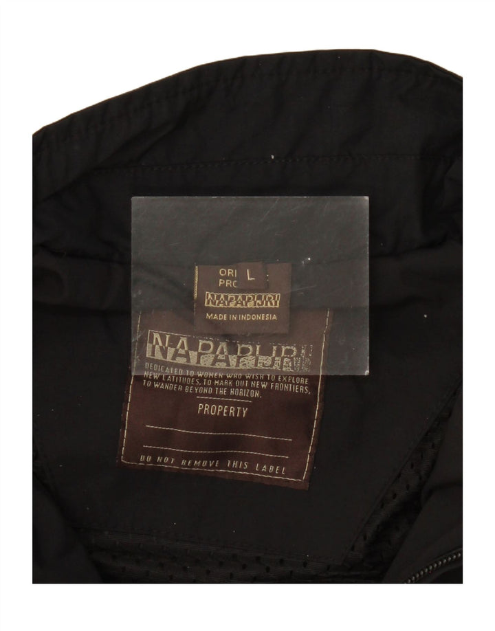 NAPAPIJRI Womens Windbreaker Jacket UK 16 Large Black Vintage Napapijri and Second-Hand Napapijri from Messina Hembry 