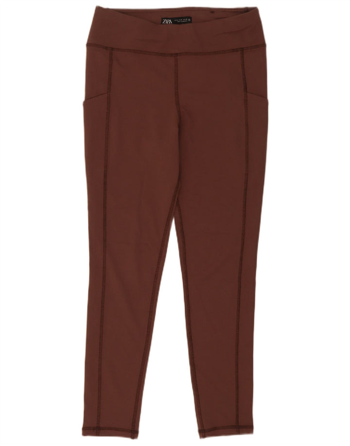 Zara Dame Leggings Medium W28 L29 Brun Viscose