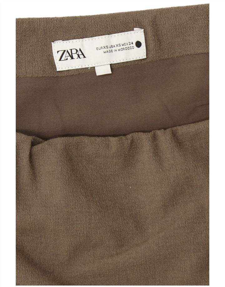 ZARA Womens Strapless Dress UK 6 XS Beige Wool