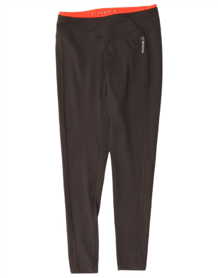 Reebok Womens Leggings UK 12/14 Medium Grey Polyester