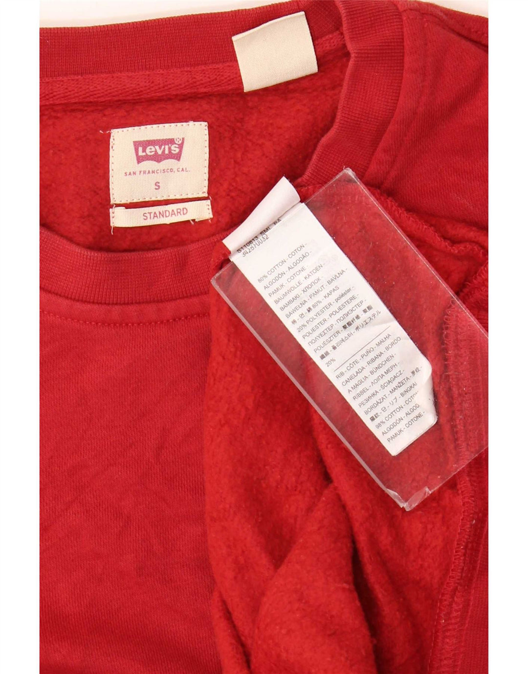 Levi's Herre Standard Sweatshirt Jumper Lille Rød Bomuld