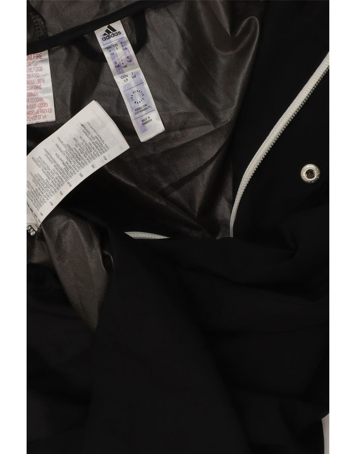 ADIDAS Regnjakke med hætte til drenge 9-10 år sort polyester