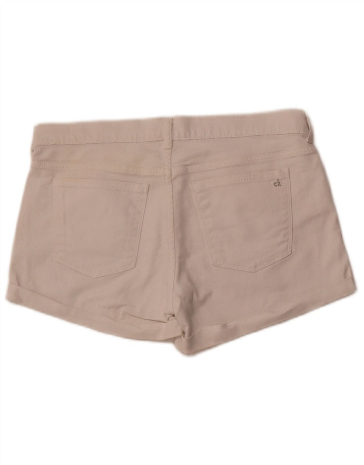 CALVIN KLEIN Dame Denim Shorts US 8 Medium W32 Hvid Bomuld