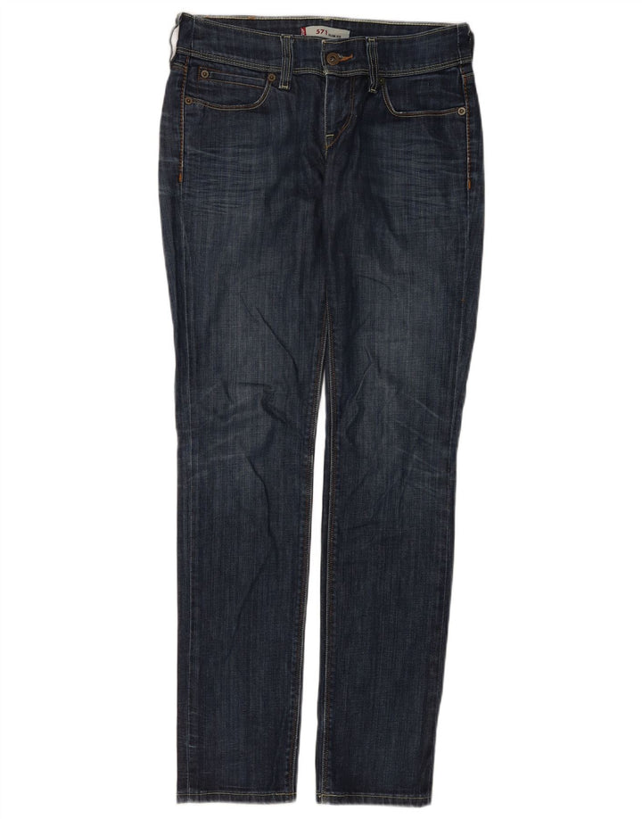 Levi's Dame 571 Slim Jeans W29 L32 Marineblå Bomuld