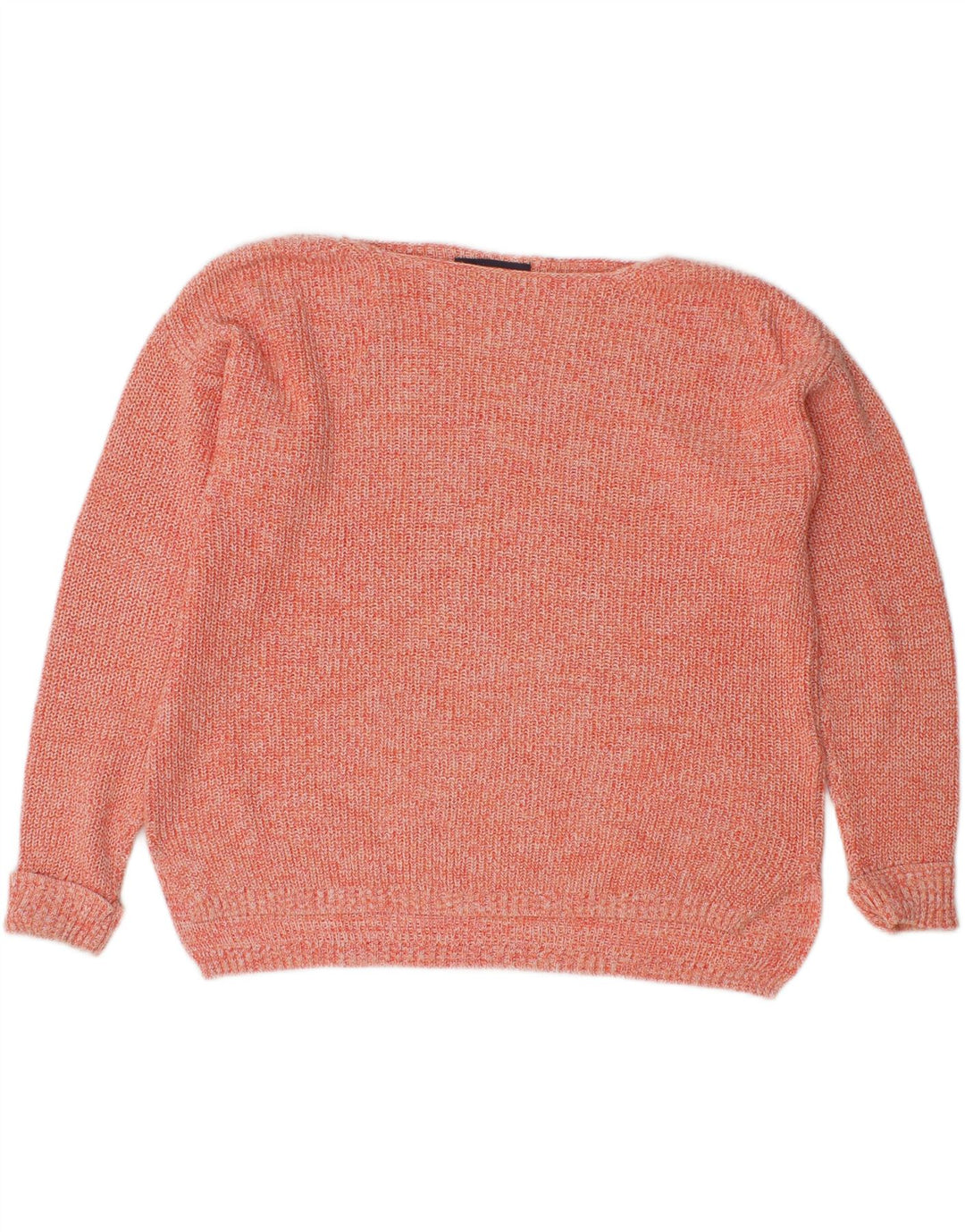 MARKS & SPENCER Womens Boat Neck Jumper Sweater UK 14 Medium Orange