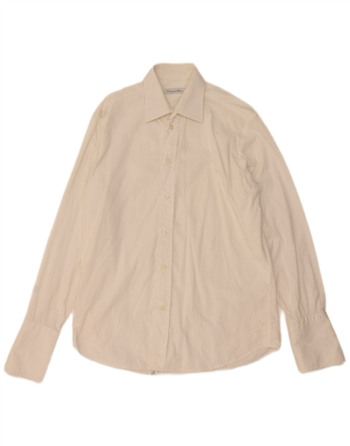 Christian Dior Herre formel skjorte størrelse 40 Medium hvid bomuld