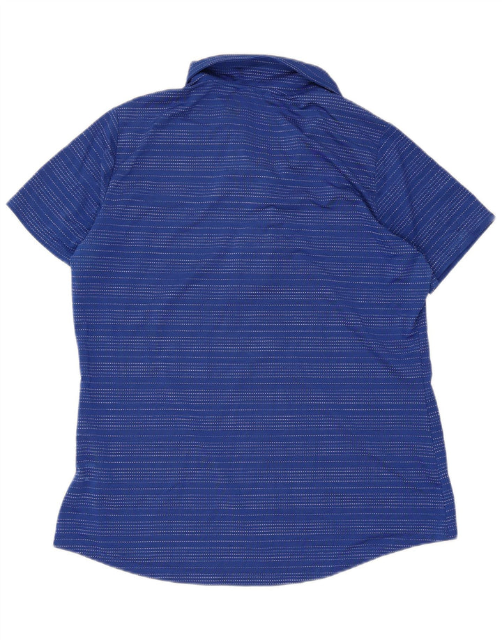Adidas kortærmet poloshirt til kvinder Stor blå stribet polyester