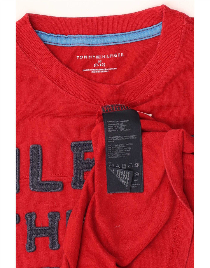 Tommy Hilfiger Boys Grafisk Top Langærmet 8-9 år Medium Rød
