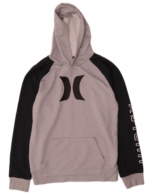 Hurley Boys grafisk hættetrøje 13-14 år XL Grå Colourblock Polyester