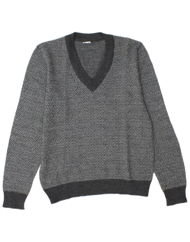 ALMIRA Herre V-hals sweater lille grå Chevron
