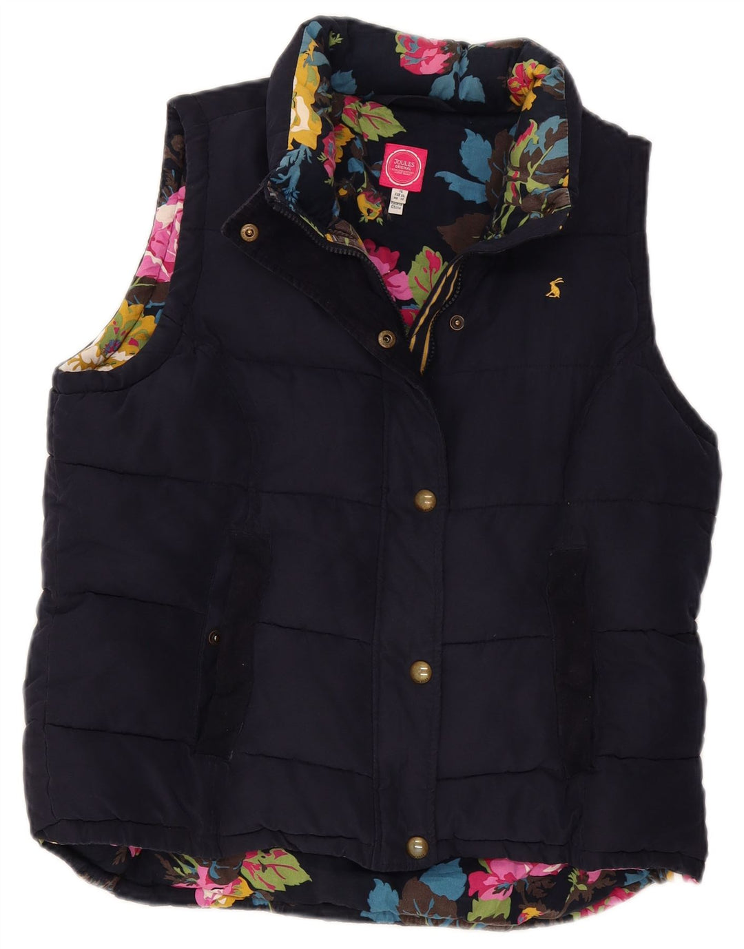 Joules Dame Polstret Gilet UK 18 XL Navy Blue Polyester